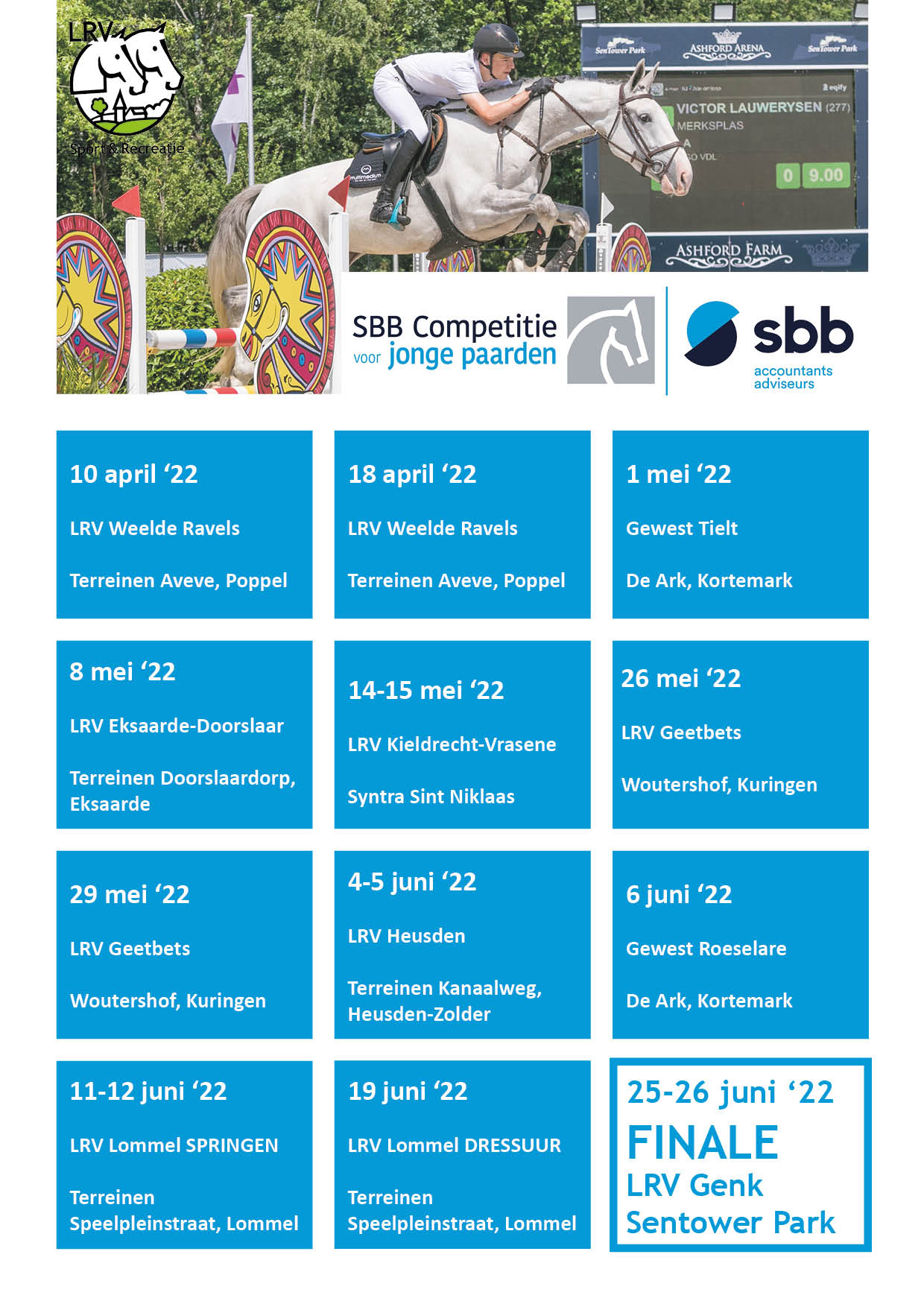 Kalender SBB-competitie 2022